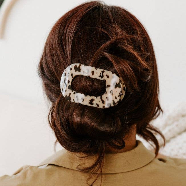 Flat Round Hair Clip | Small | Blonde Tortoise