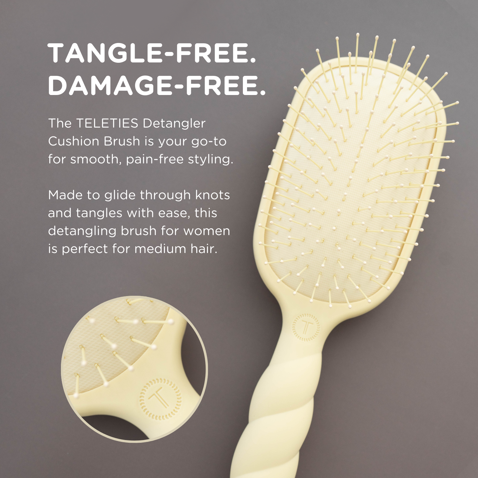 Detangler Hair Brush for Medium Hair - Tan