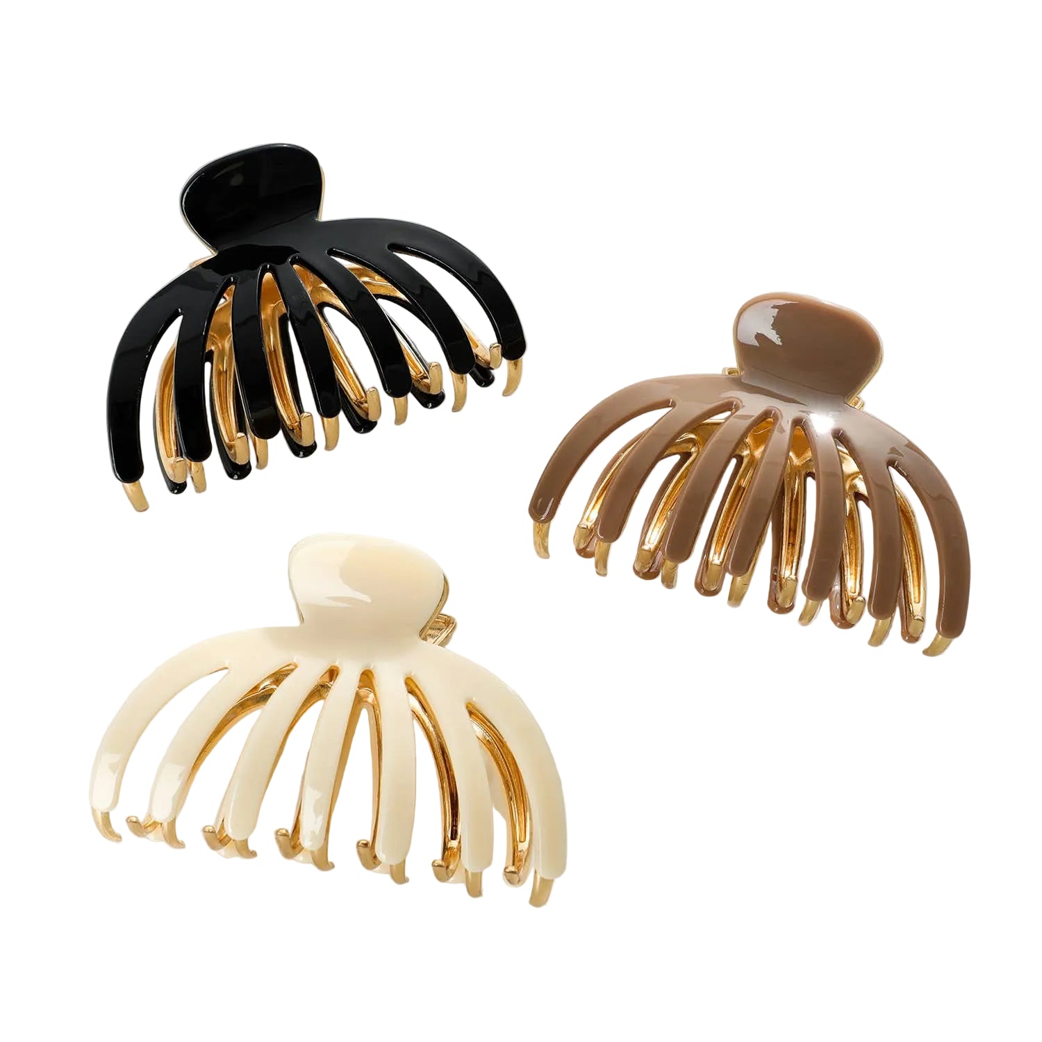 Hailey | Large Gold Metal Octopus Claw Clip