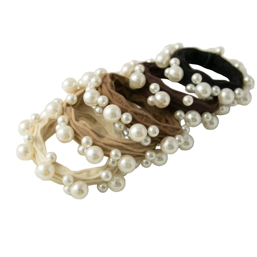 Textured Seamless Pearl Hair Tie (Set of 5)
