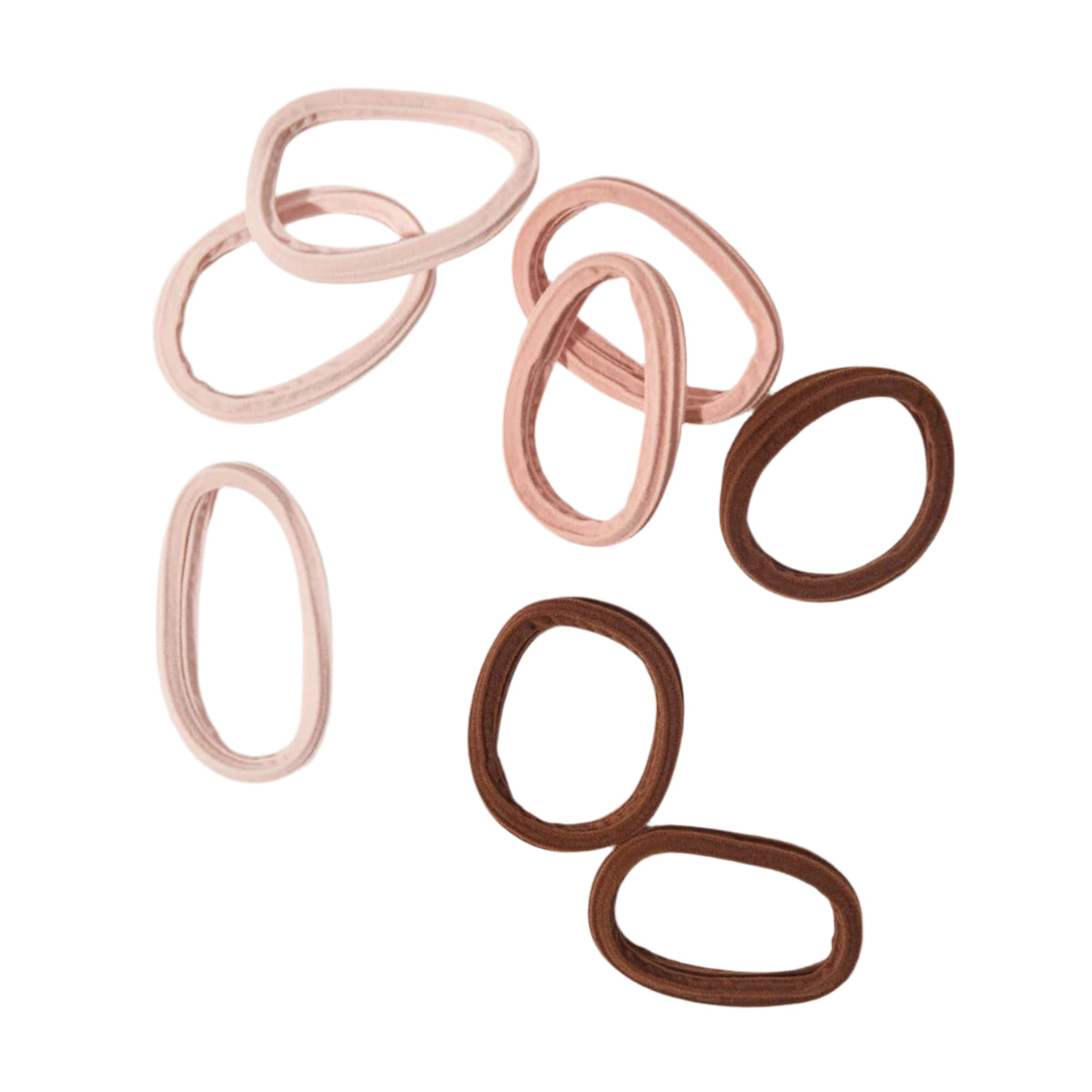 Recycled Seamless Hair Elastics 8pc Set- Rosewood
