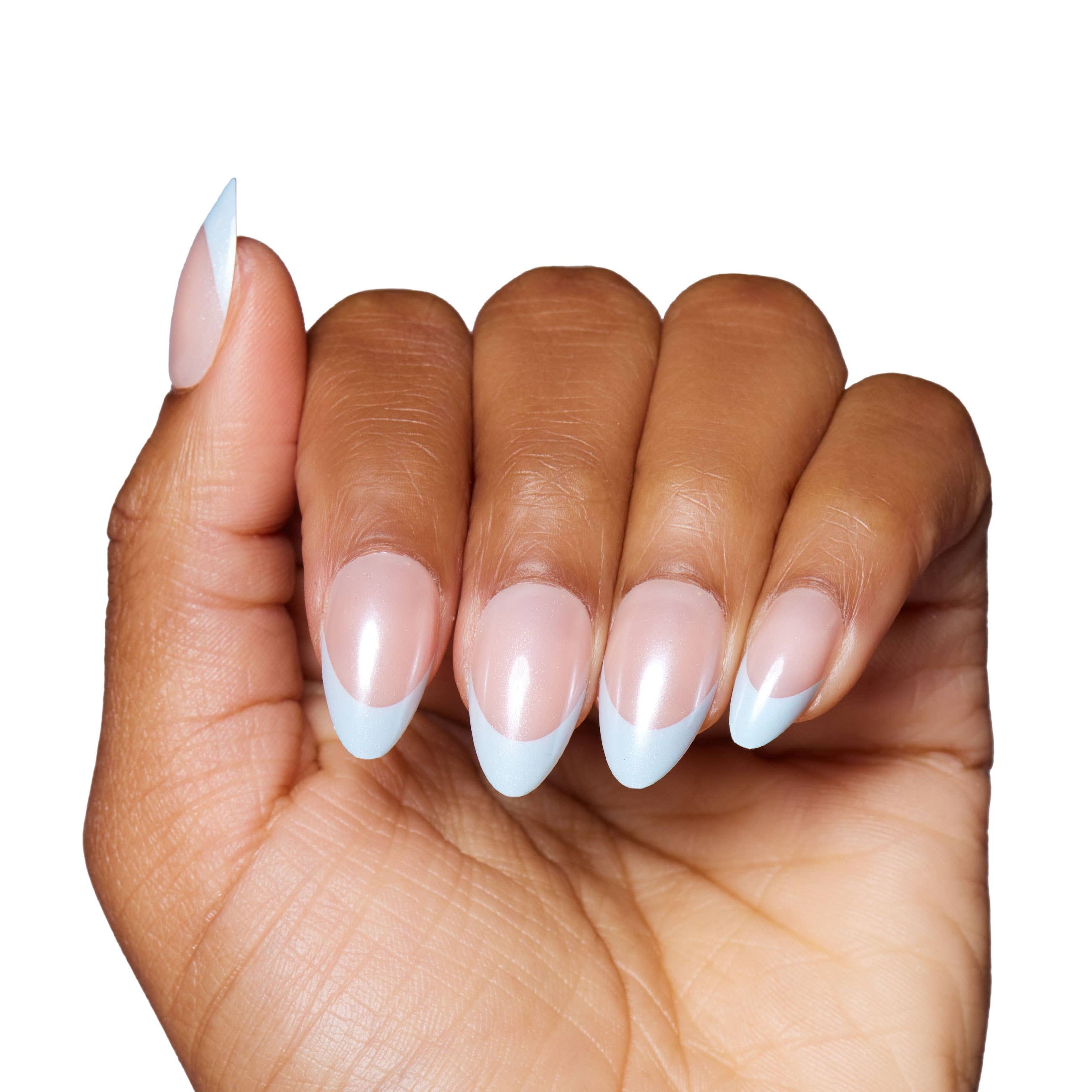 Blueberry Icing Press-On Nails | Baby Blue French Tip