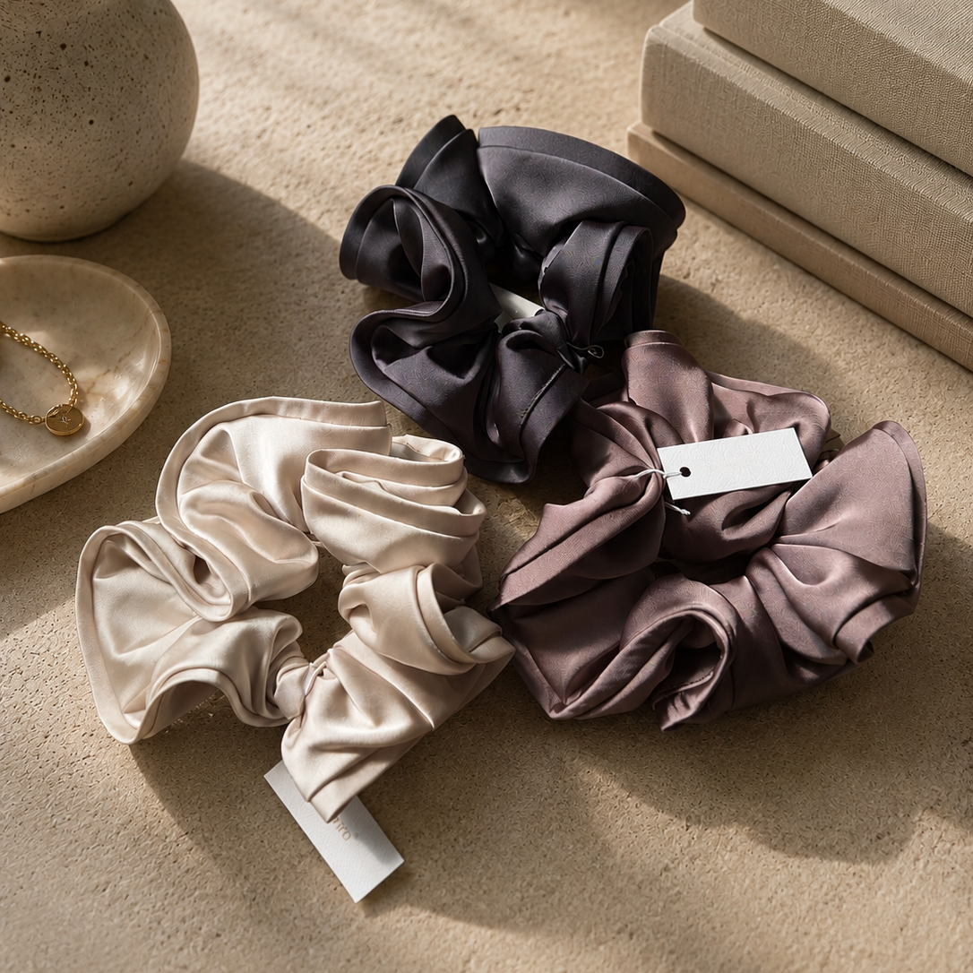 Neutral Mega Satin Scrunchie