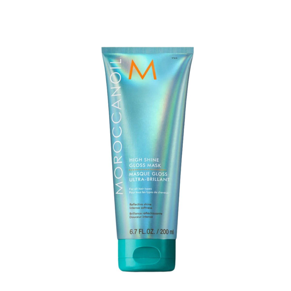 Moroccanoil high shine gloss mask tube on a light background