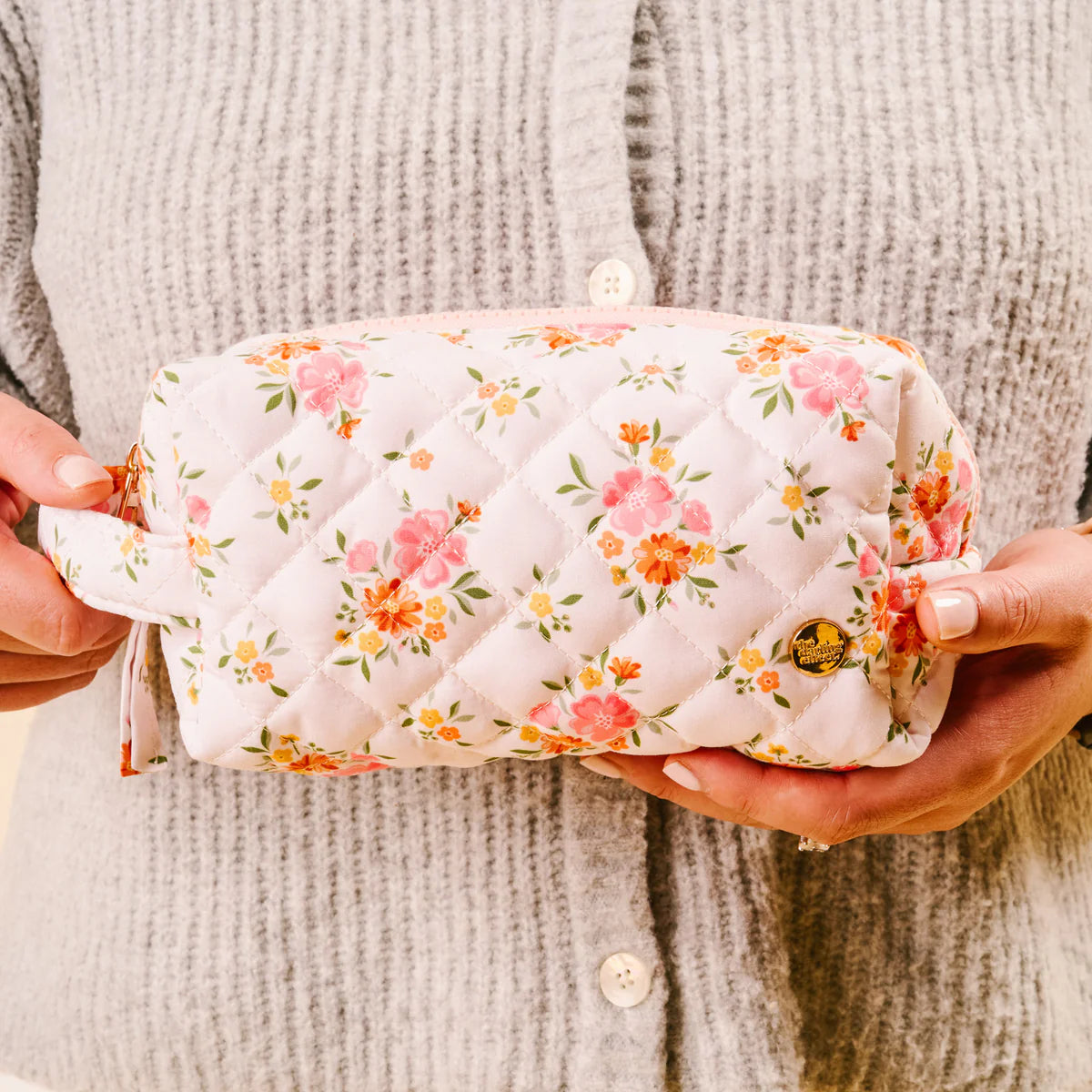 Essentials Quilted Cosmetic Pouch