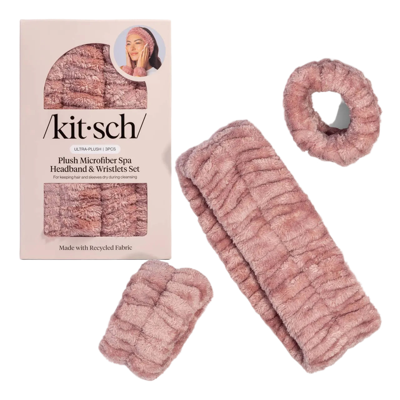 Spa Headband and Wristlets 3pc Set - Terracotta