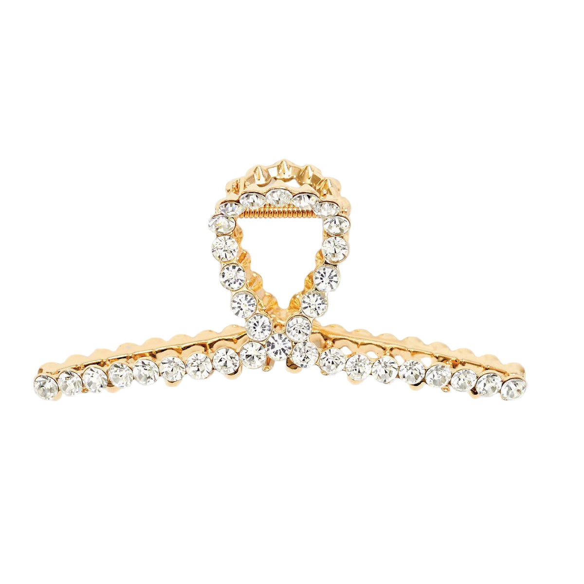 Metal Rhinestone Loop Claw Clip Gold