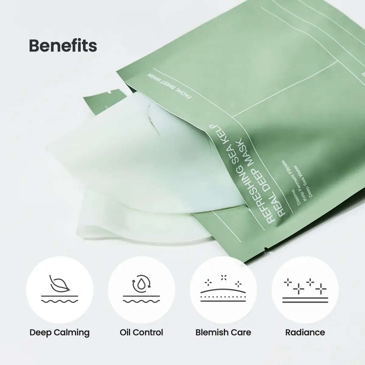 Refreshing Sea Kelp Real Deep Face Sheet Mask Set of 4