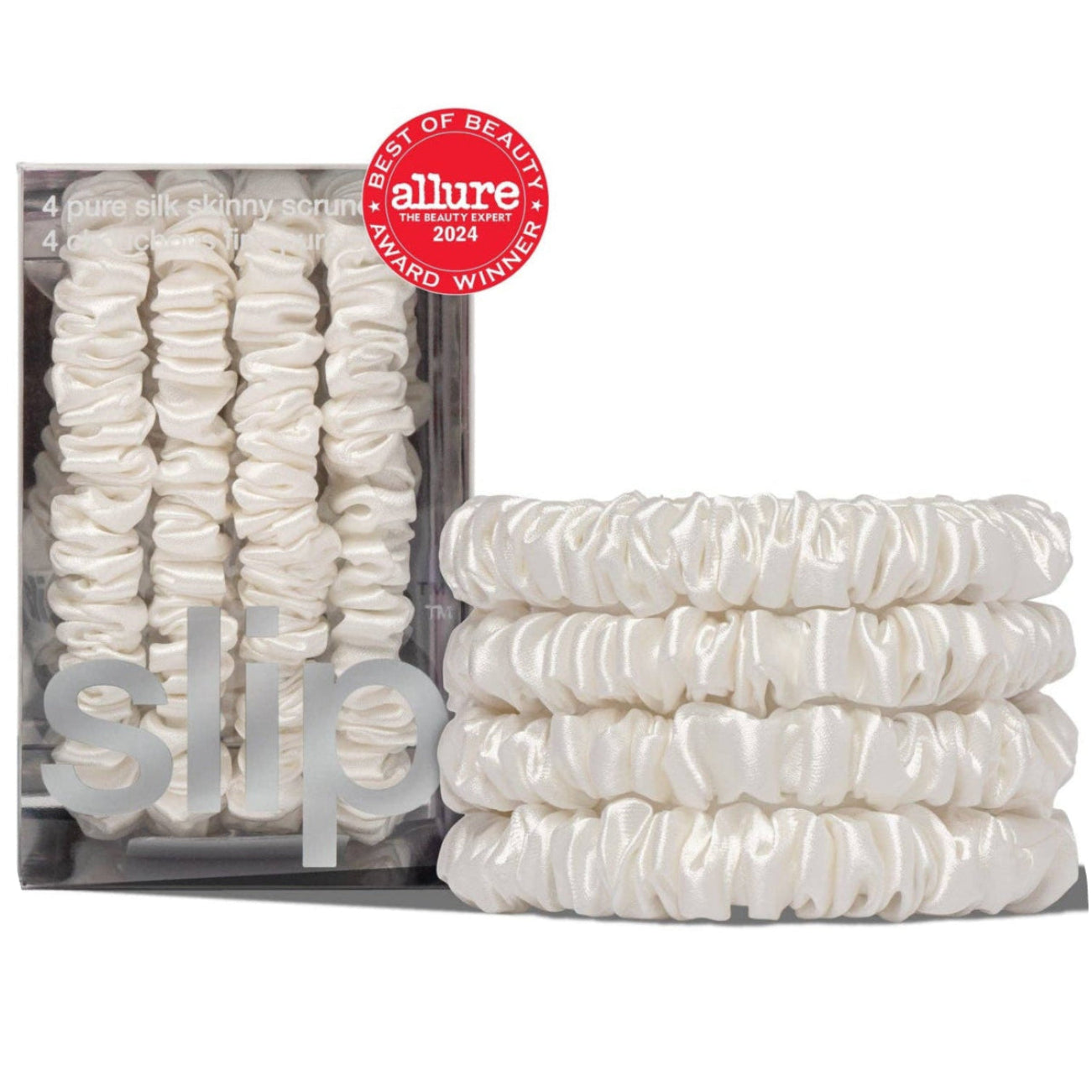 Back to School White Skinny Scrunchies