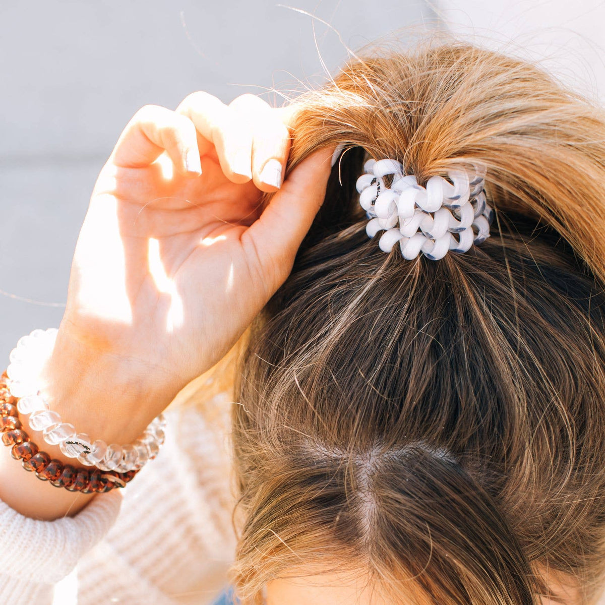 Spiral Hair Coils | Large | Coconut White Hair Ties