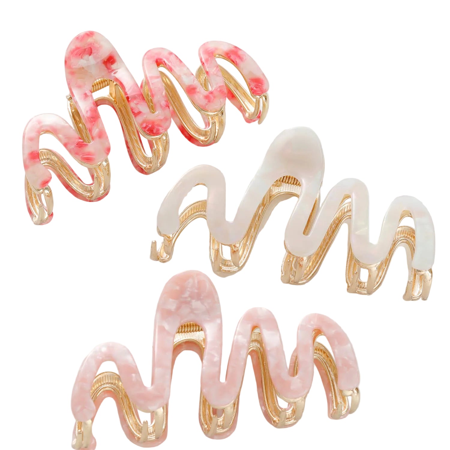 Willow Rosé | Large Squiggle Metal Claw Clip