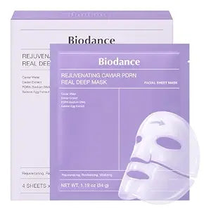 BIODANCE Rejuvenating Caviar PDRN Real Deep Sheet Mask Set of 4