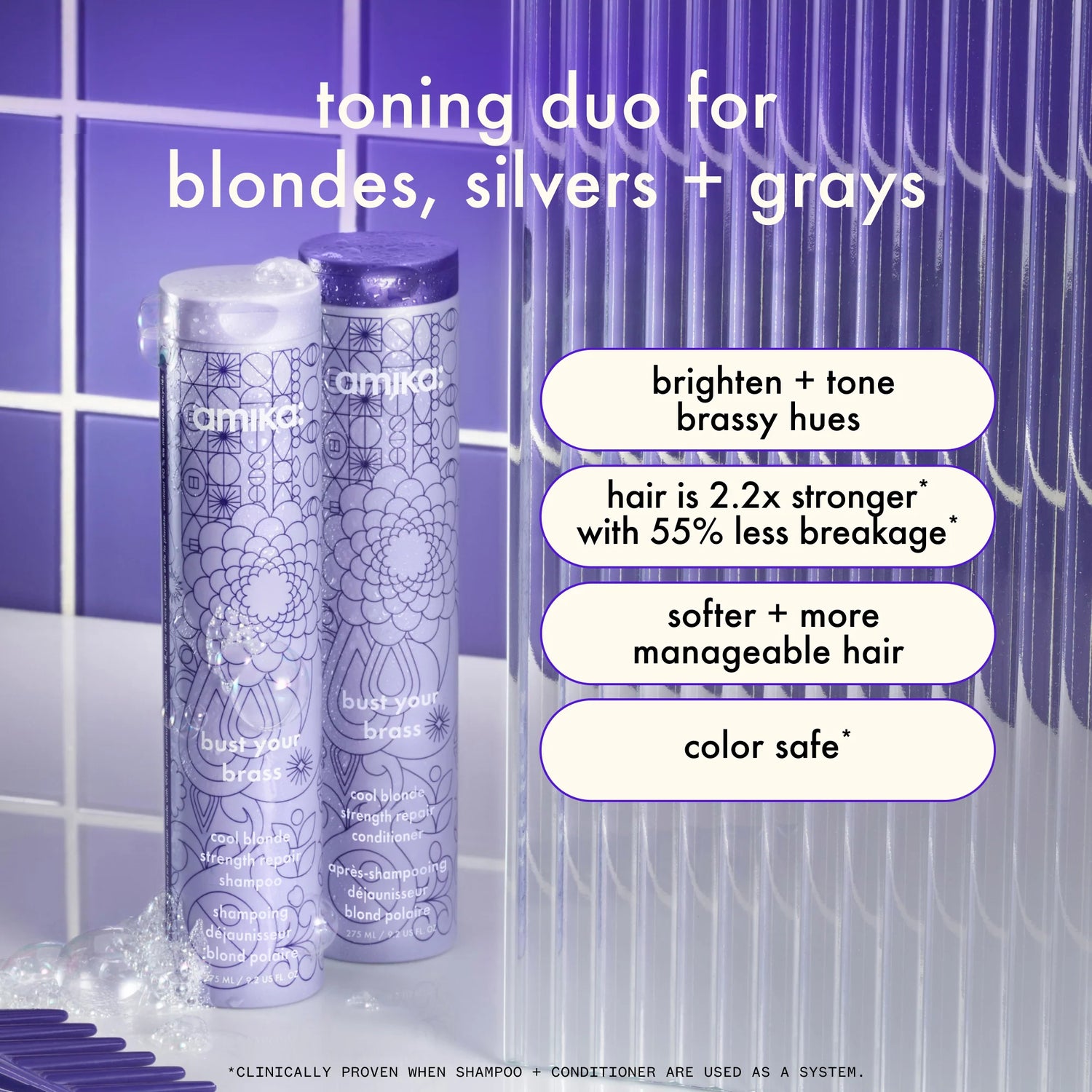 Bust Your Brass Cool Blonde Strength Repair Shampoo