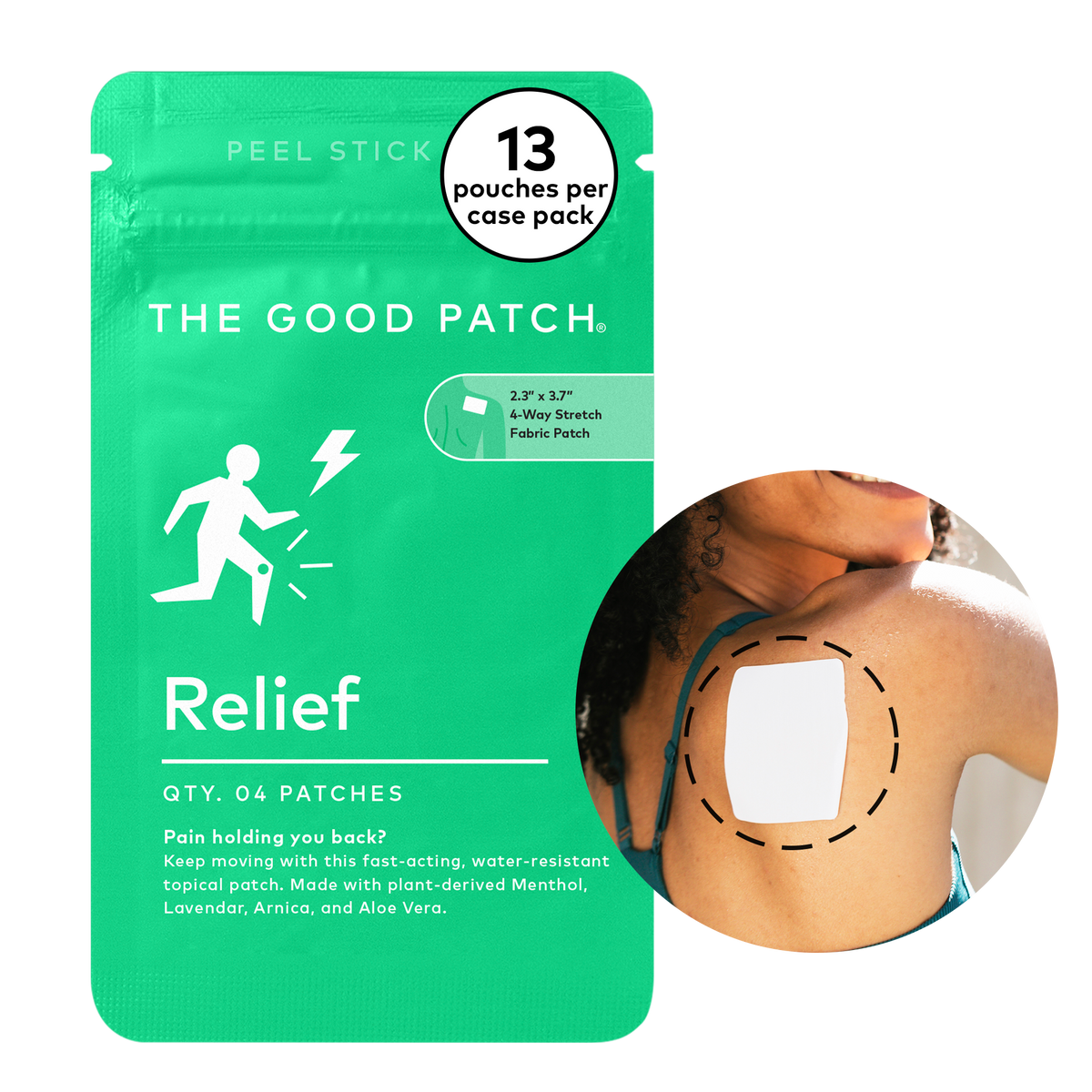 Pain Relief Patch w/ Menthol, Arnica &amp; Lavender FSA Approved