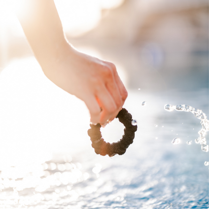 Terry Cloth Hair Scrunchie | Black