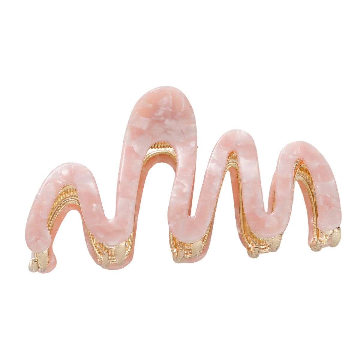 Willow Rosé | Large Squiggle Metal Claw Clip
