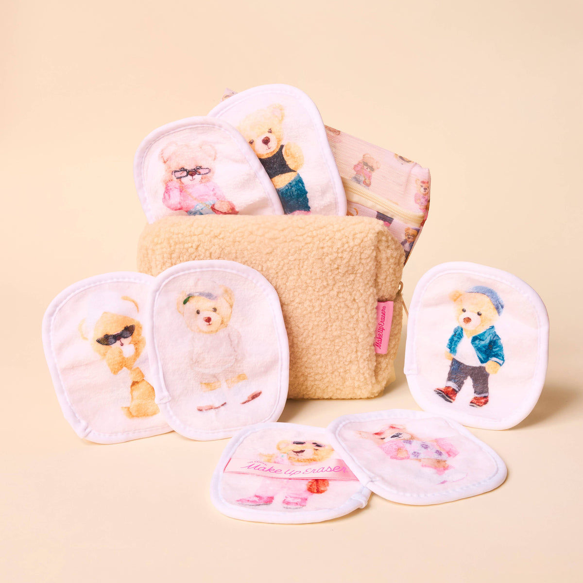 Teddy Bear 7-Day Gift Set &amp; Plush Cosmetic Bag
