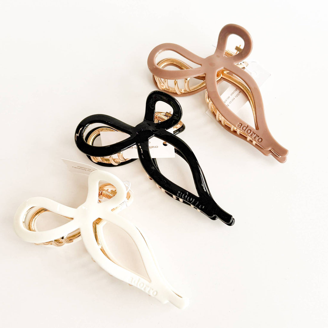 Sabrina Large Ribbon Bow Metal Claw Clip