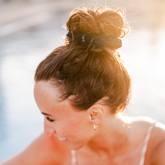 Terry Cloth Hair Scrunchie | Black