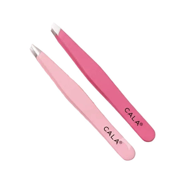 CALA 50822 Fine Point &amp; Slanted Tip Tweezer Duo Set - 6 set