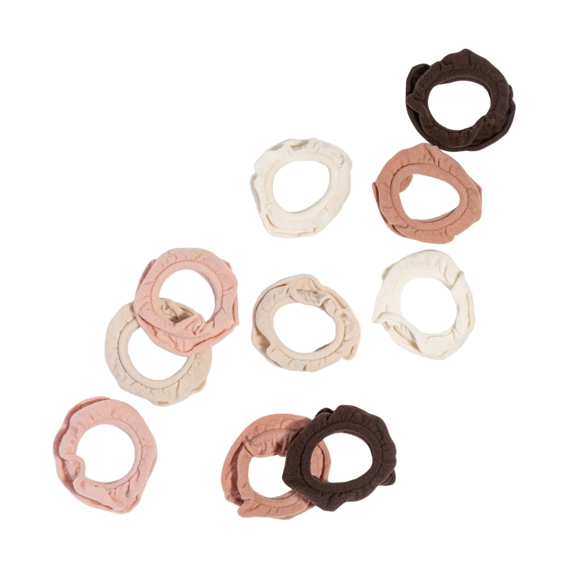 Recycled Fabric Petal Hair Elastics 10pc Set - Blush