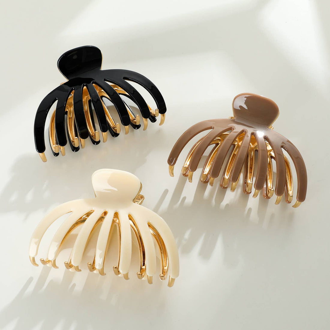 Hailey Large Gold Metal Octopus Claw Clip