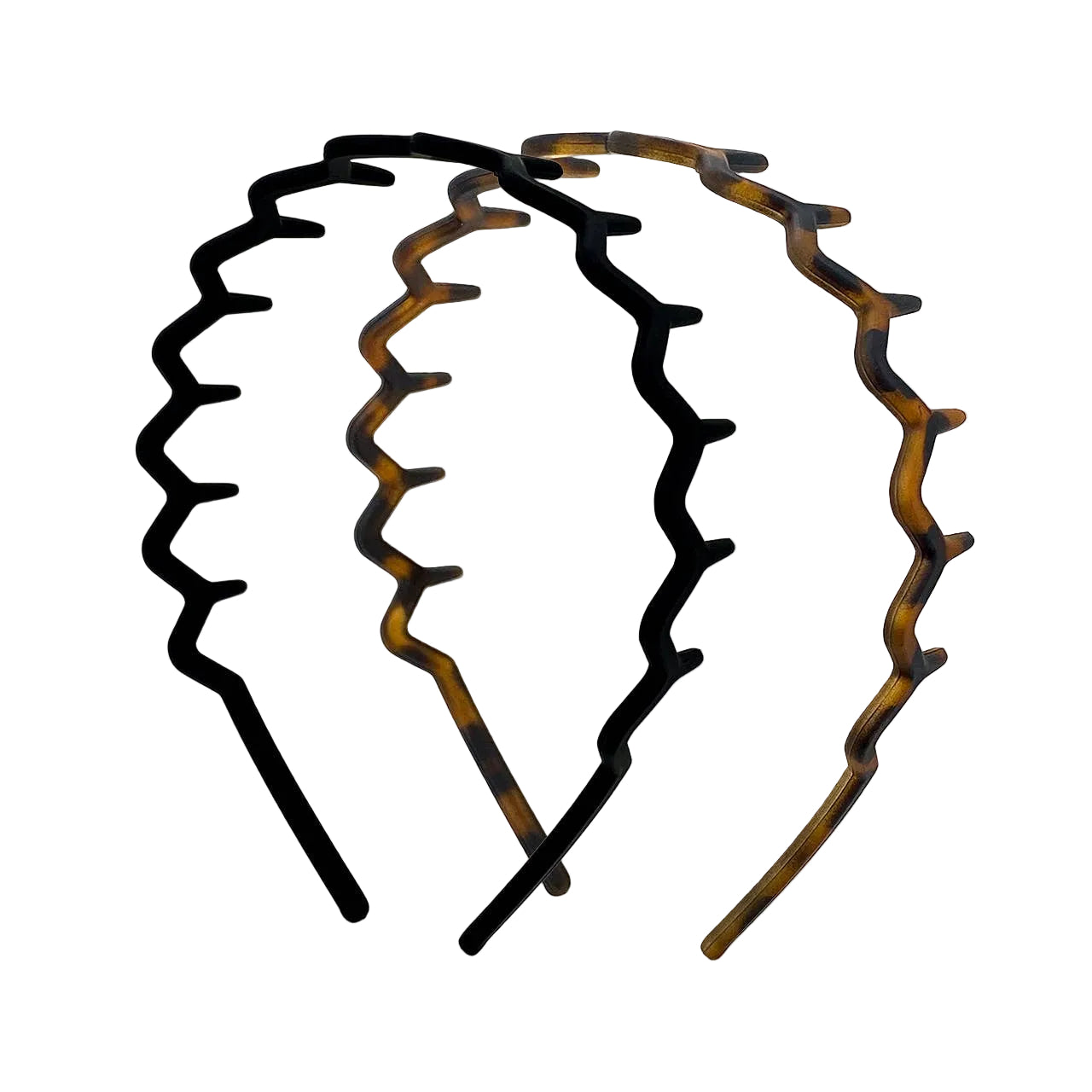 Zig Zag Headband 2pc - Black &amp; Tort