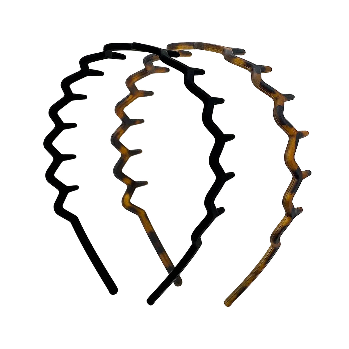 Zig Zag Headband 2pc - Black &amp; Tort
