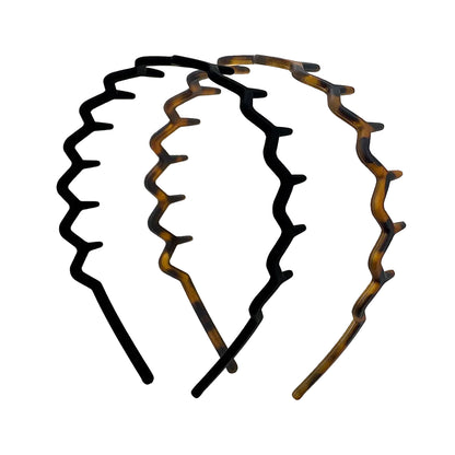 Zig Zag Headband 2pc - Black &amp; Tort