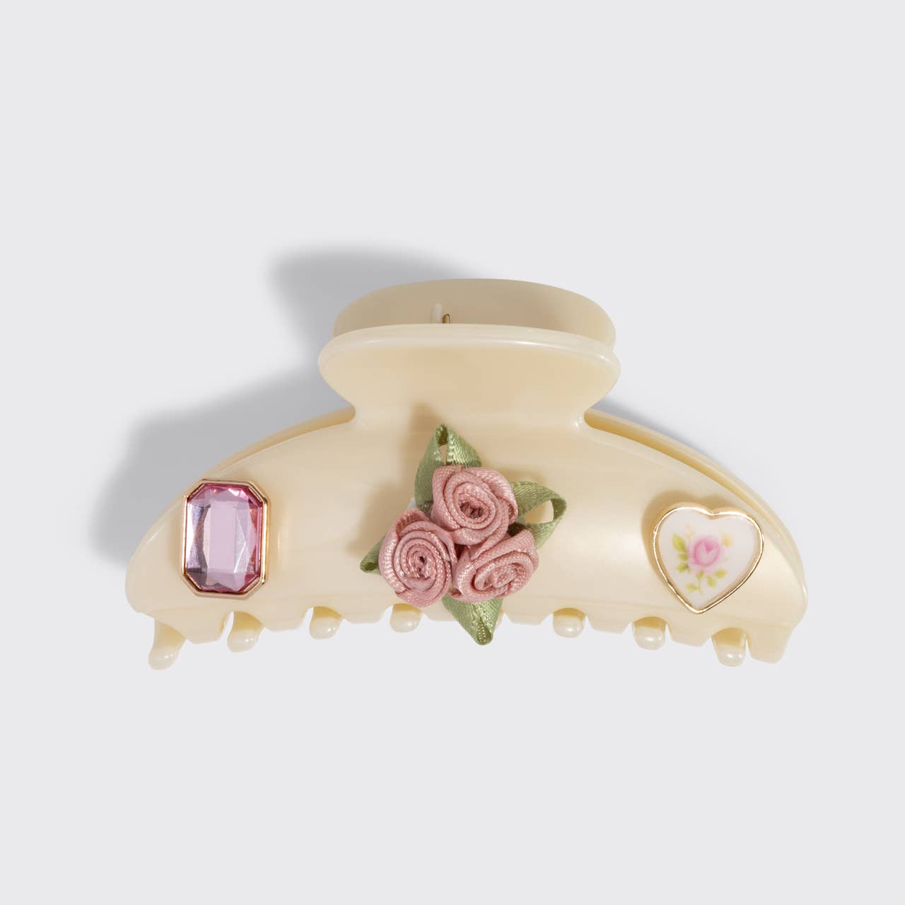 KitschPop™️Curved Claw Clip 7pc Set Vintage- Pearlized Cream