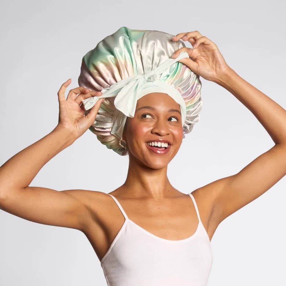 Adjustable Oversized Satin Bonnet - Aura