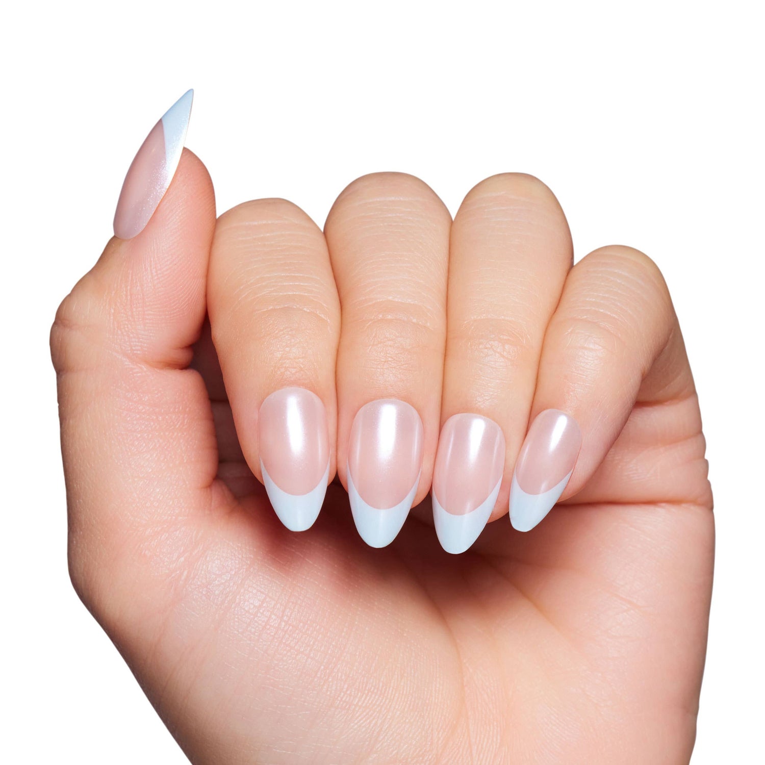 Blueberry Icing Press-On Nails | Baby Blue French Tip
