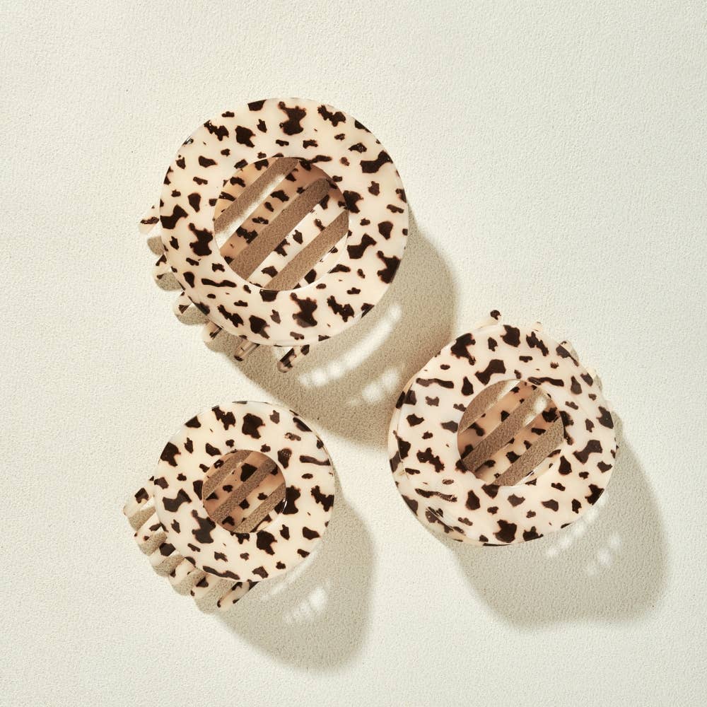 Flat Circle Hair Clip | Medium | Blonde Tortoise