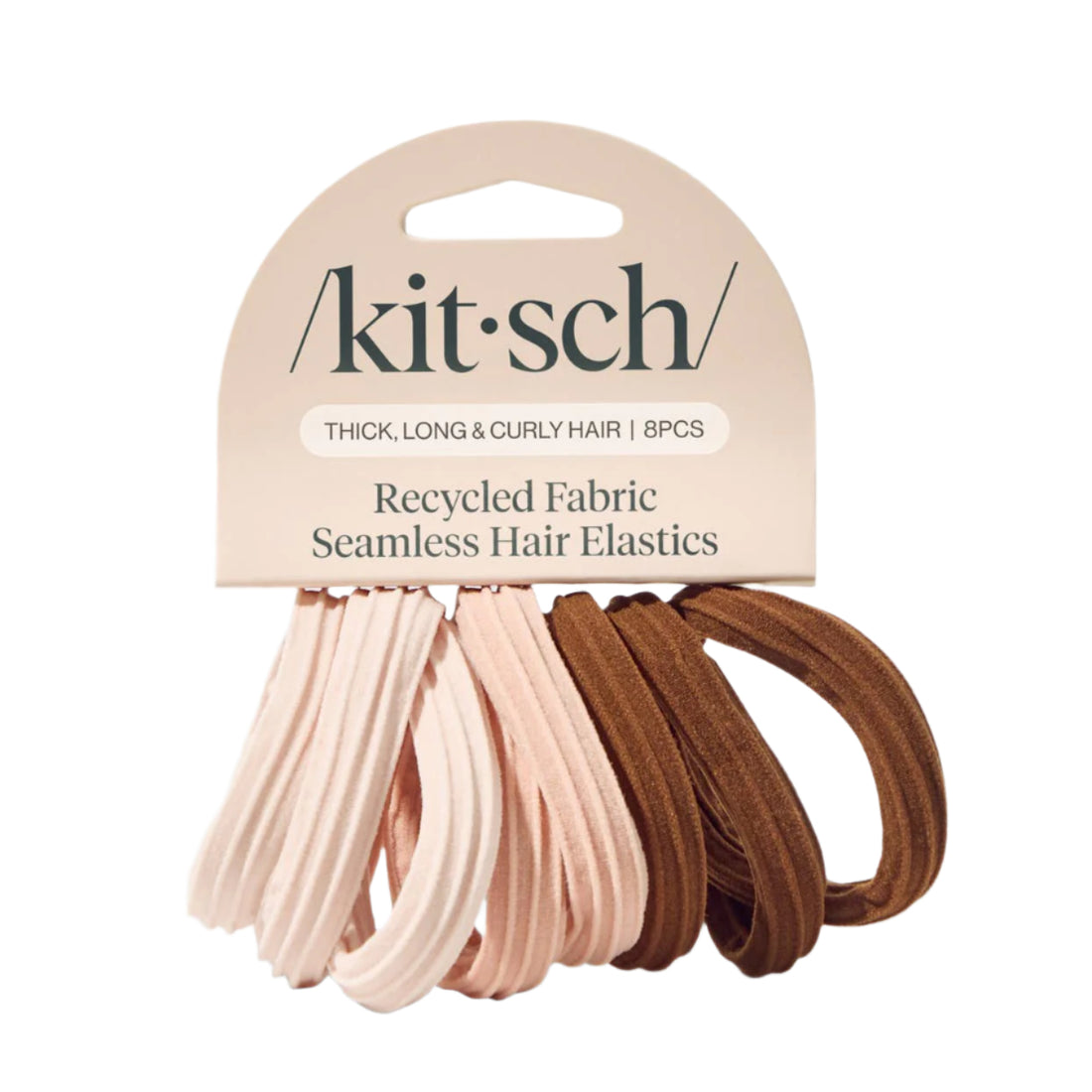 Recycled Seamless Hair Elastics 8pc Set- Rosewood