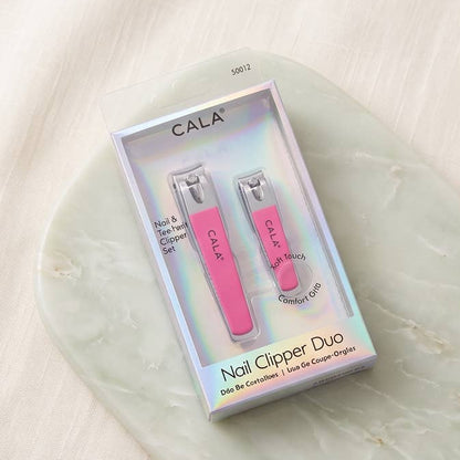 CALA 50812 Coral Soft Touch Nail Clipper Duo Set - 6 sets