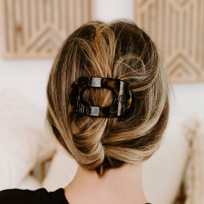 Flat Round Flat Hair Clip | Small | Tortoise