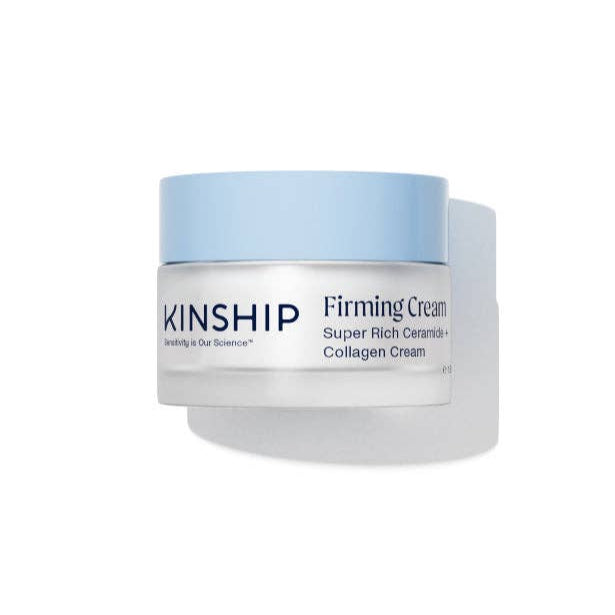 Kinship Firming Cream jar on a white background