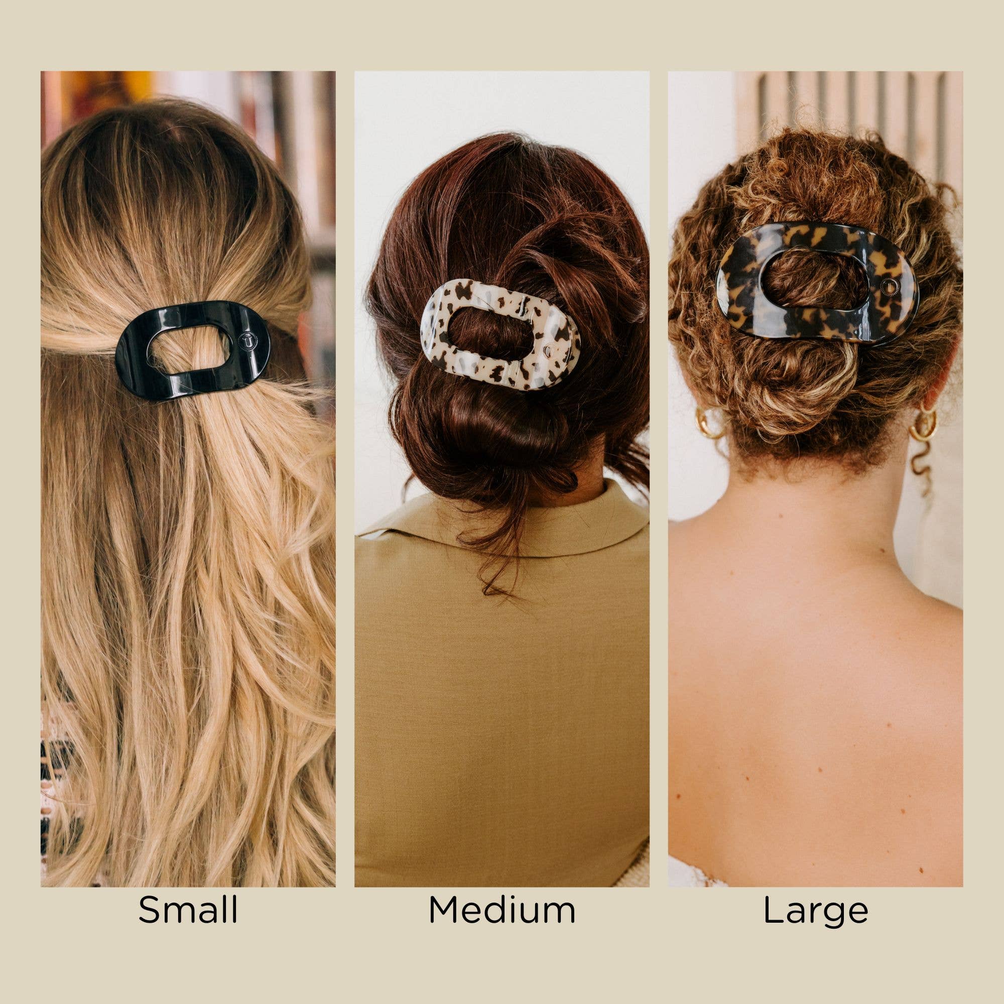 Flat Round Hair Clip | Medium | Blonde Tortoise