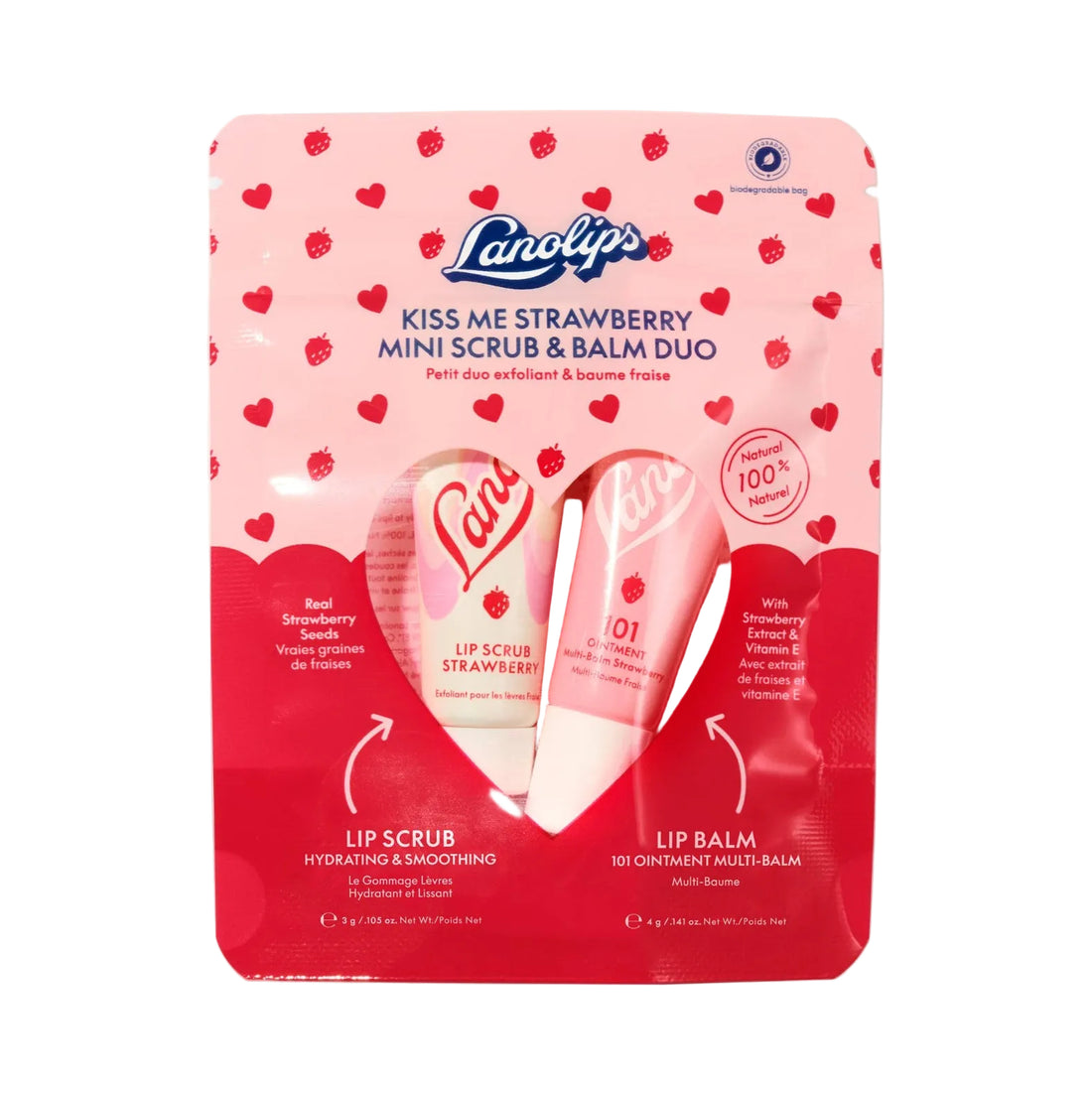 Kiss Me Strawberry Mini Scrub &amp; Balm Duo