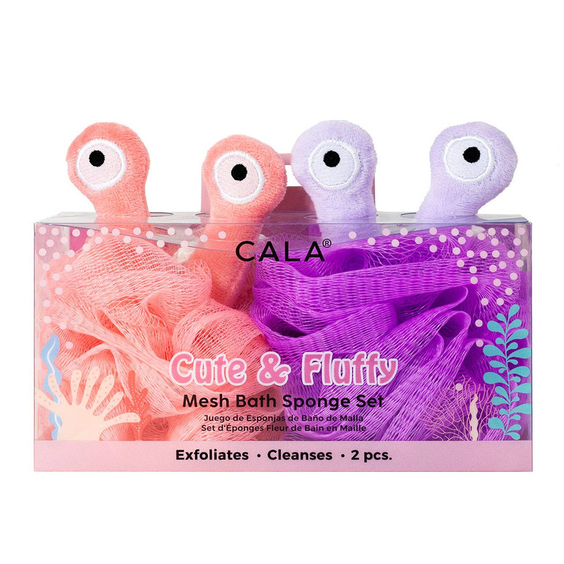 CALA Mesh Loofah Bath Sponge Set