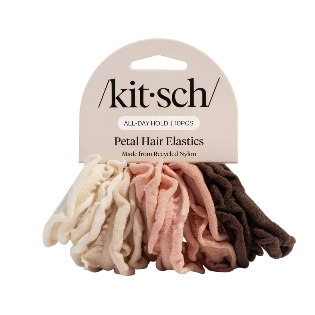Recycled Fabric Petal Hair Elastics 10pc Set - Blush