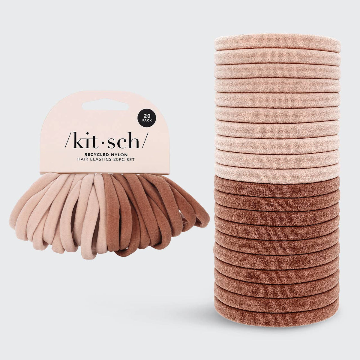 Seamless Elastic Hair Ties All Day Hold 20pc set - Blush