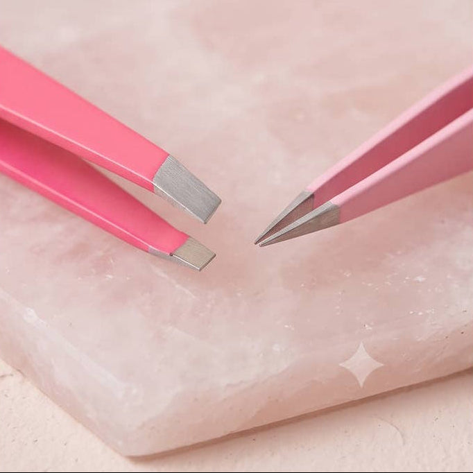 CALA 50822 Fine Point &amp; Slanted Tip Tweezer Duo Set - 6 set