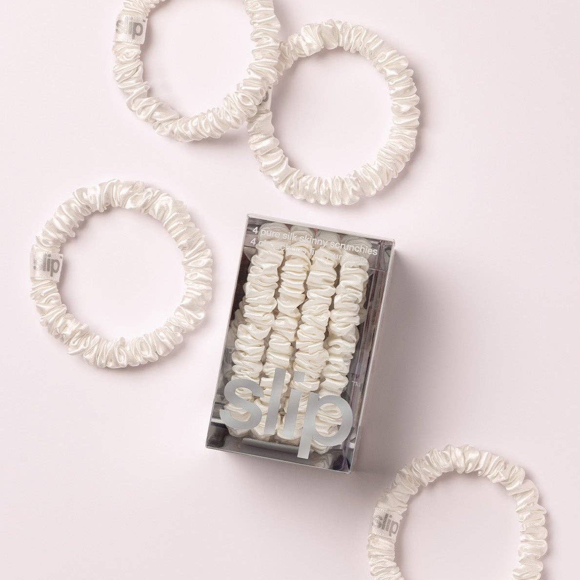 Back to School White Skinny Scrunchies