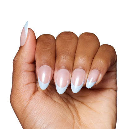 Blueberry Icing Press-On Nails | Baby Blue French Tip