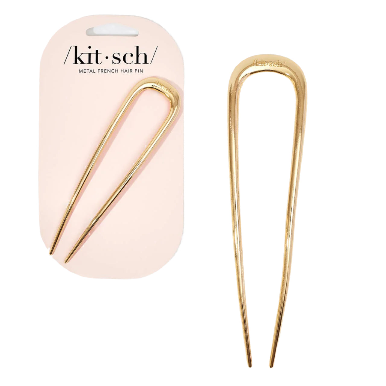 Metal French Hair Pin - Gold