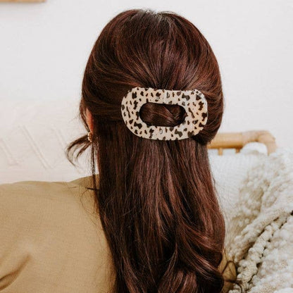 Flat Round Hair Clip| Large | Blonde Tortoise