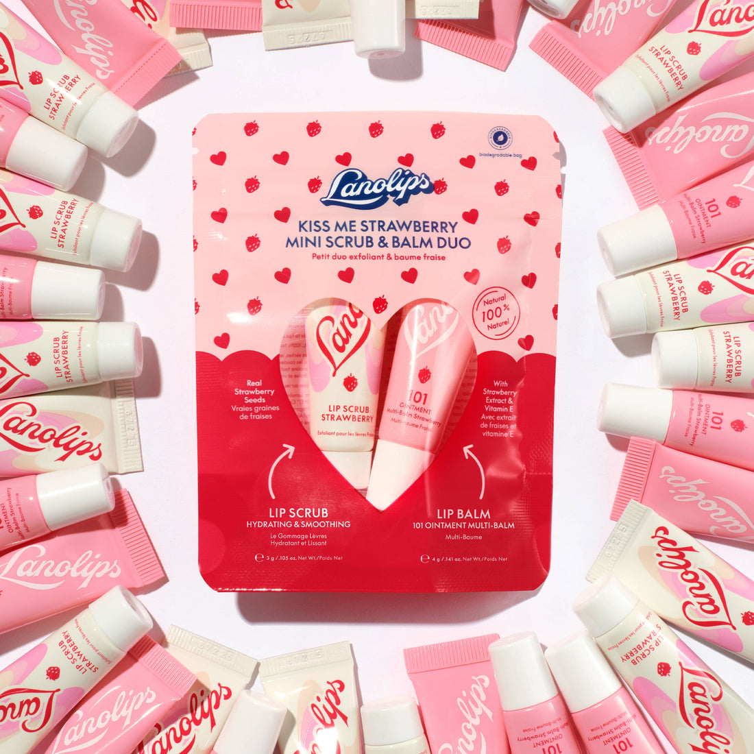 Kiss Me Strawberry Mini Scrub &amp; Balm Duo
