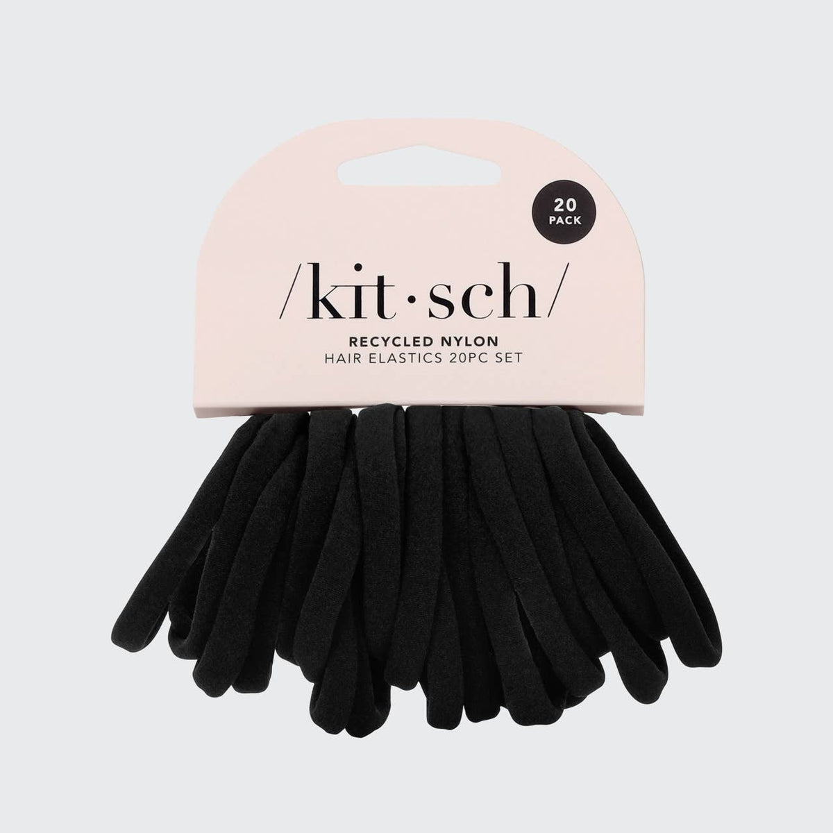 Seamless Elastic Hair Ties All Day Hold 20pc set - Black