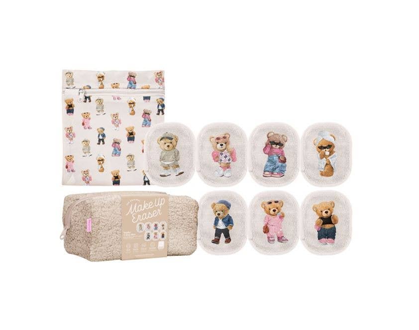 Teddy Bear 7-Day Gift Set &amp; Plush Cosmetic Bag